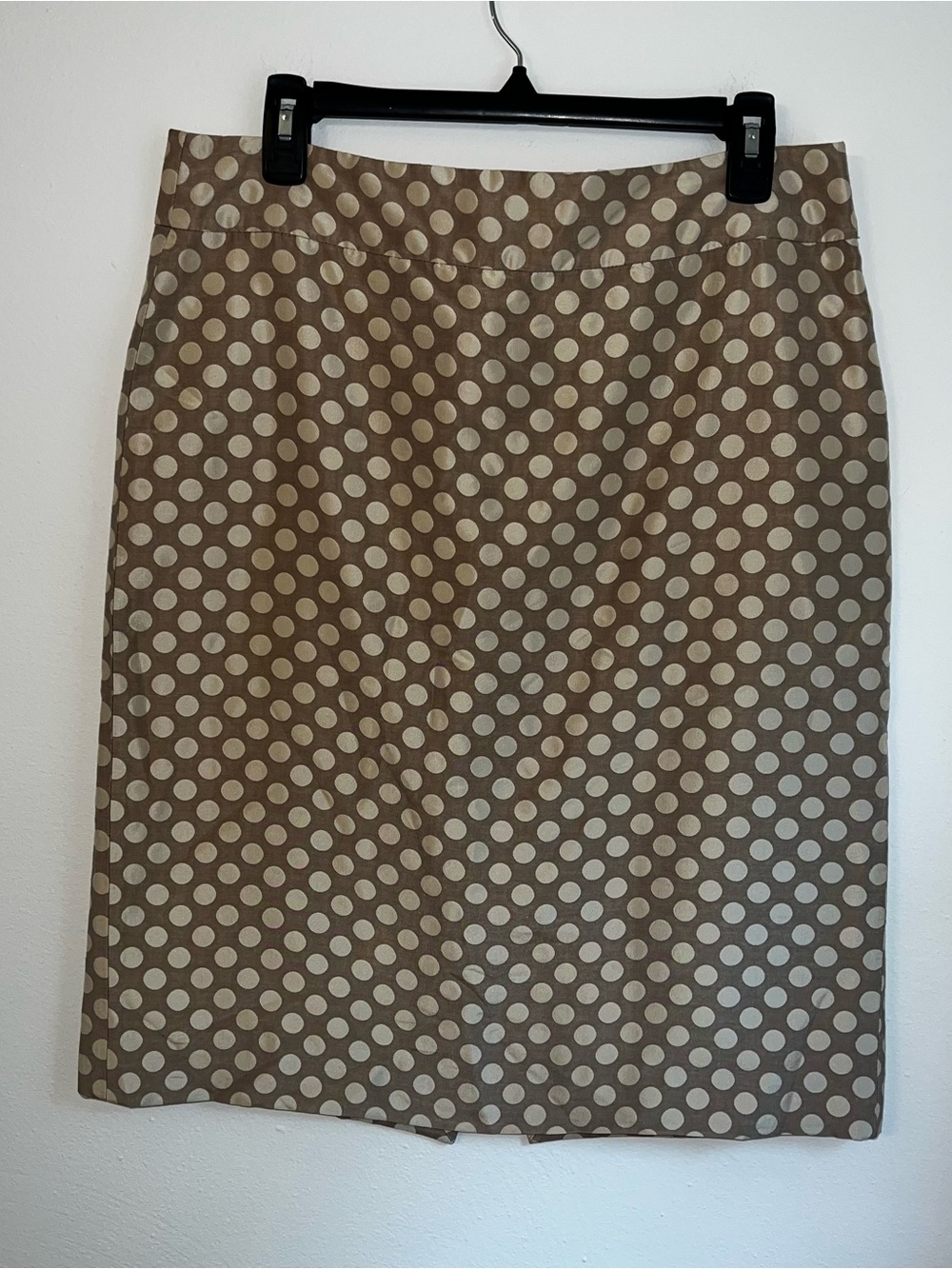 Polka Dot Taupe Pencil Skirt